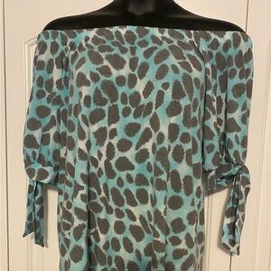 Leopard Print On or Off-Shoulder Tunic Top